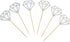 50 Pack Cupcake Toppers, Silver Glitter Diamond Cakes Toppers, Party Cake Decoration Supplies