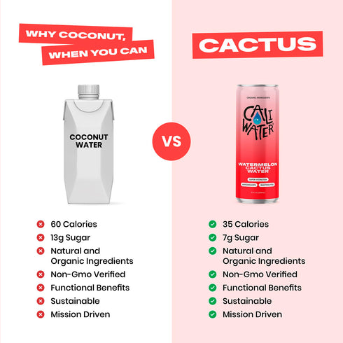 12 Pack 5 7g 35 12 oz CALIWATER Organic Cactus Water (Watermelon) Coconut Water Alternative - Electrolytes, of Sugar