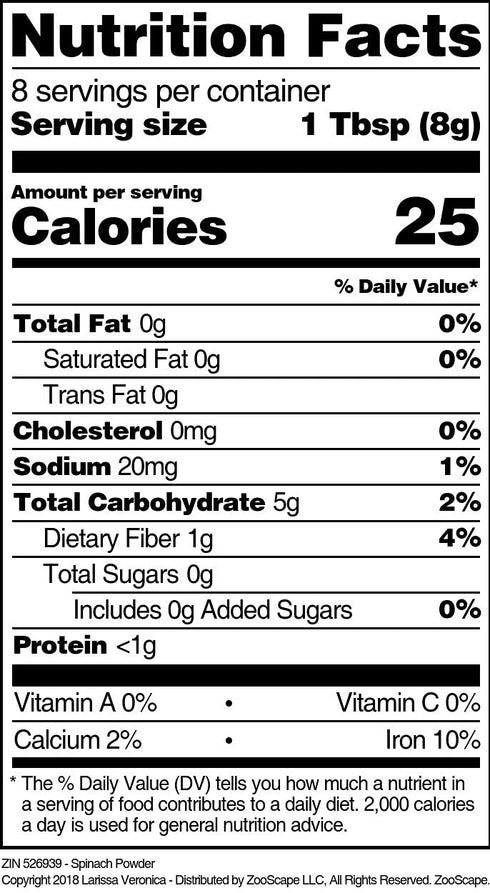Larissa Veronica (4 oz, 526939) Spinach Powder ZIN:
