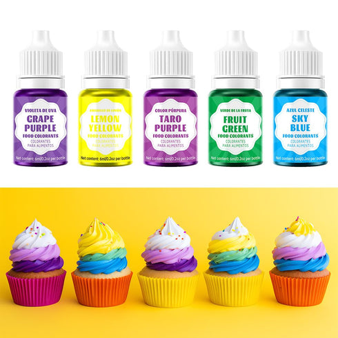 Set 6ml (0.2 Oz) (0.2 Oz(Pack 36)) Food Coloring - Concentrated Liquid Food Coloring - Neon Liquid Food Color Dye