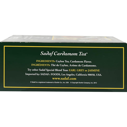 100 (Pack 1) Sadaf Cardamom Tea Bags | Special Blend Cardamom Ceylon Black Tea | Quicktea Product harvested in Sri