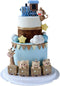 Foofluckii 24-Piece Animal Train Cake Decoration Set with Giraffe, Elephant, Pig, Bear, and