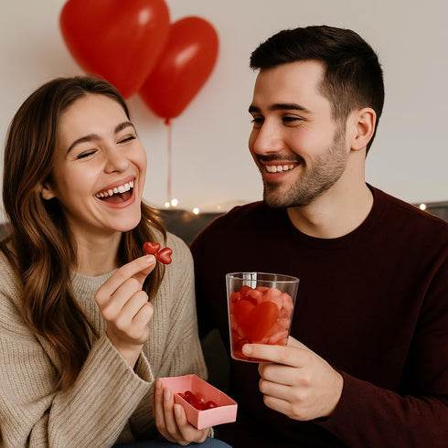 (11 oz) Red Heart-Shaped Jelly Beans Sweet & Sour Valentines Candy Party Favors & Wedding Treats