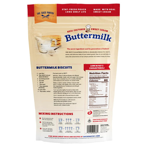 16 (Pack 1) SACO Cultured Buttermilk Blend for Cooking and Baking, ounce of | Certified Kosher, Gluten-Free