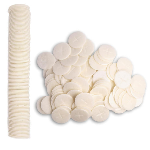 1 1/8" 100 Communion Altar Bread White Cross Design Hosts