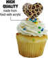 Set of 6 Leopard Print Animal Spots Heart Love Cupcake Picks Toppers Decoration