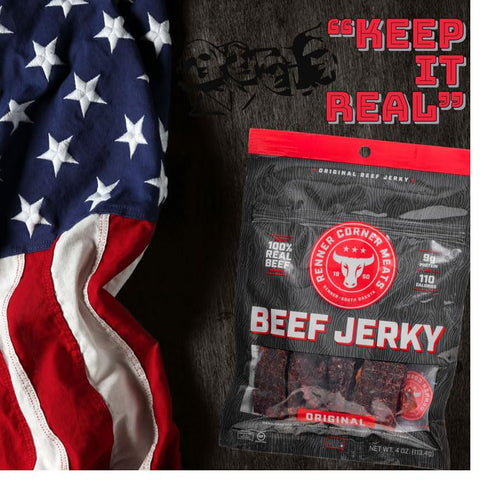 (4oz) 100% Renner Corner Jerky's Original Beef Jerky - Natural, Handcrafted Premium Beef, Made in South Dakota, No