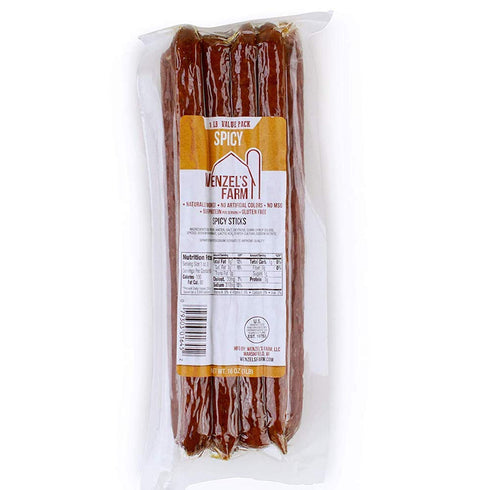 Wenzels Farm Spicy Snack Sticks Supports Active Lifestyles Flavorful, Naturally Smoked High
