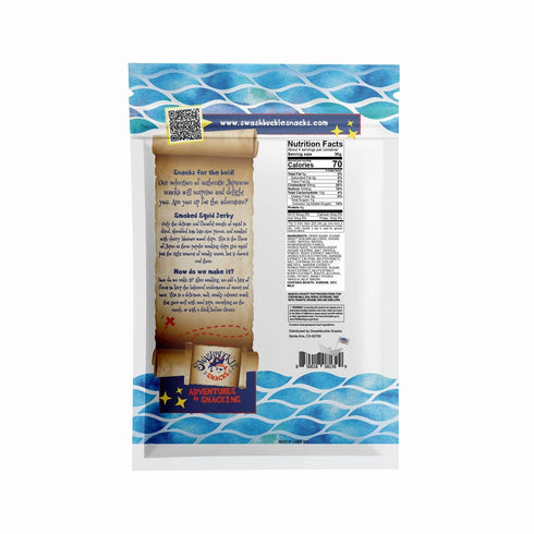 4.23oz (120g), Smoked Squid Jerky, Kunsaki Authentic Japanese Snack by Swashbuckle Snacks, Made in Japan, No MSG, No