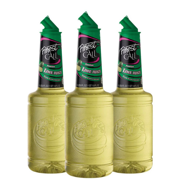 Finest Call Premium Lime Juice Drink Mix, 1 Liter Bottle (33.8 Fl