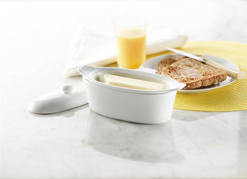 09607081A Trudeau Porcelain Butter Boat, White