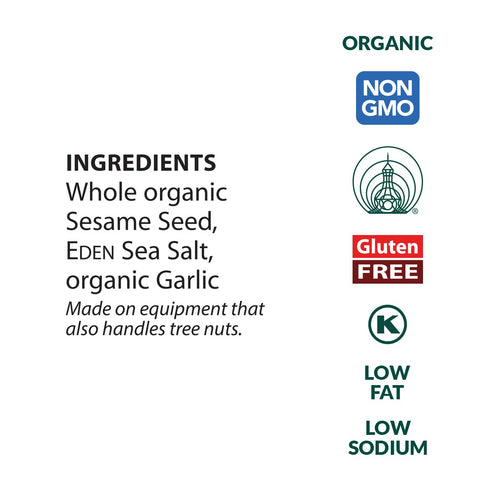 3.5 oz Eden Organic Garlic Gomasio, Glass Jar, Sesame Salt