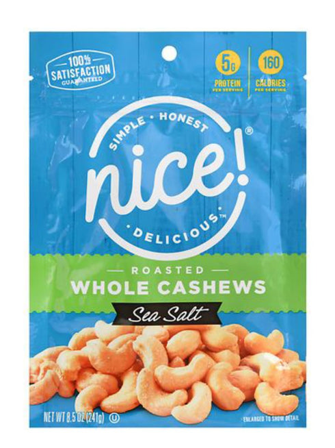 Generic 5g 160 Nice! Roasted Whole Cashews with Sea Salt, Premium Quality Nuts, Protein per Serving, Calories