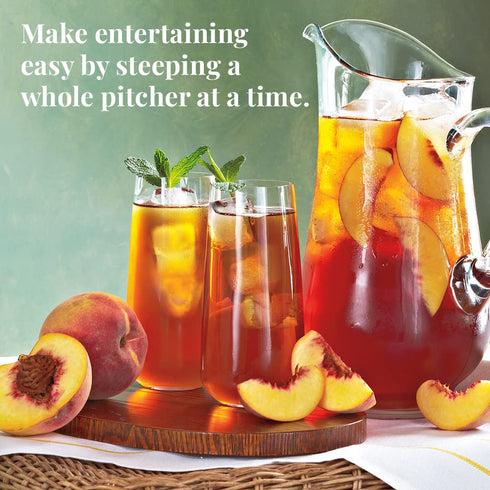 The Republic of Tea Ginger Peach Black Iced Tea Bags, 8 Large Quart-Sized Pouches