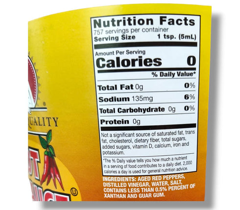 Generic 1 128 oz Chefs Quality - Hot Sauce gallon Original Hot Sauce, Made from Aged Hot Peppers & Vinegar, Adds Flavor