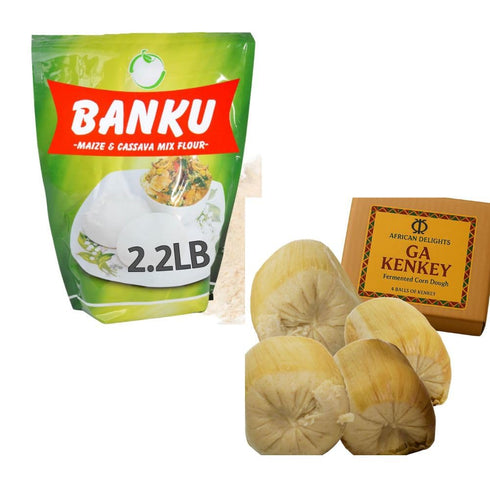 African Delights Ghanaian Meal Bundle (2 Pack) Banku Mix Ghana 2.2LB and