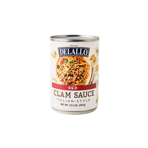 10.5 6 Pack, DeLallo Italian Red Clam Sauce, Ounce Can, Made with Fresh Sea Clams, Dairy Free
