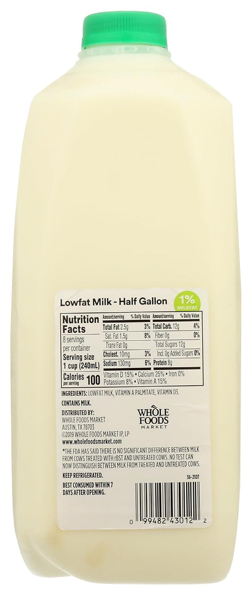 365 by Whole Foods Market 1% 64 oz , Lowfat Milk, fl