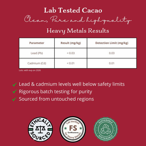 100% Cacao Adventures Ceremonial Grade Cacao | Pure Cacao | Dairy & Vegan Free | Unsweetened | Vegan Peruvian Cacao