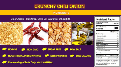 Katayama 6.35 oz Crunchy Chili Onion, Spicy Chili Crisp with Fried Garlic & Onion Versatile Topping & Condiment