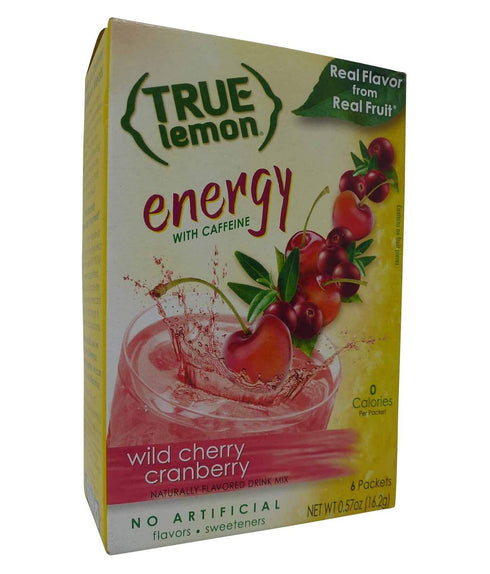 True Lemon (Energy Drinks) Wild Cherry Cranberry 4 Boxes, 24ct instant powdered