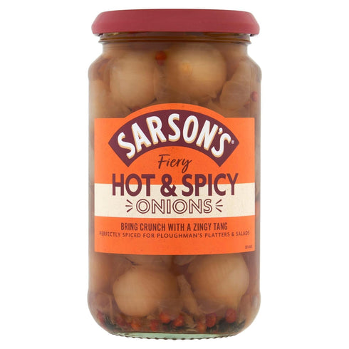 Hayward's Sarsons Hot And Spicy Silverskin Onions 460g (Pack of 1)
