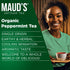Maud's Organic Peppermint Tea Pods, 24 ct Recyclable Single Serve Pods, Compatible with Keurig K Cups
