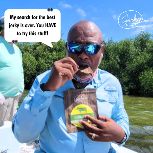 Pack 5 (5 1 oz. Jerky.com Beef Jerky Sampler Flavors (Original, Black Pepper, Teriyaki, Sweet & Spicy, Hot) Premium