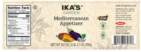 Ika's Garden 18.7 oz Ikas Garden Mediterranean Appetizer, Flavorful Mix of Roasted Vegetables in Olive Oil | Vegan |