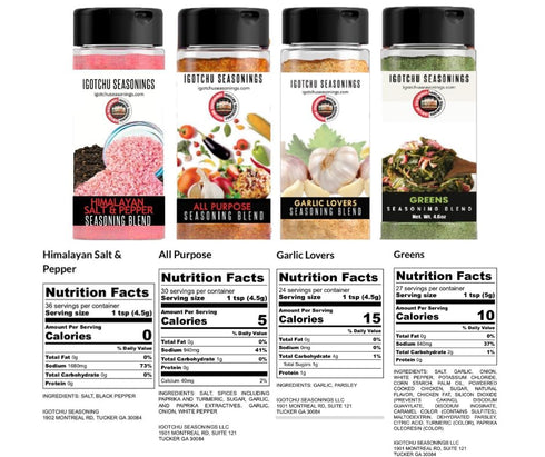 Pack, 4 Igotchu Seasonings All Stars Seasoning Variety Flavor Spice Bundle for Chicken, Steak, Seafood, Vegetables