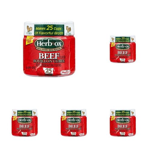 Herb-ox Beef Bouillon Cubes, Beef Stock Seasoning, 25 Ct, 3.25 oz (Pack of