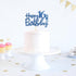Royal Blue Glitter Happy 16th Birthday Cake Topper, Cheers to 16 Years Party Supplies, 16th Birthday Decorations