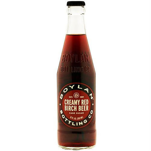 Boylan Soda, Creamy Red Birch Beer, 12 Fl Oz (12 Glass Bottles)