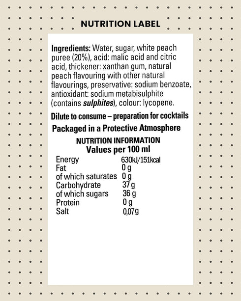 1 (33.8 Oz), Pack 3 Finest Call Premium White Peach Fruit Puree, Liter Bottle Fl