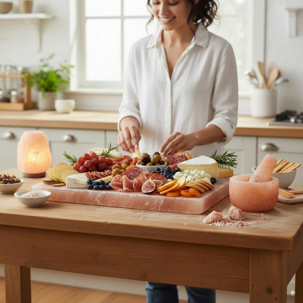 The Black Tai Salt Company Professional Himalayan Salt Plate 8"x12"x2" Extra-Thick Gourmet Cooking & Serving Block Hand-Cut