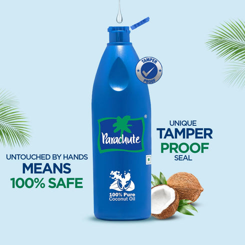 100% 63 fl.oz Parachute Pure and Natural Unrefined Coconut Oil | No Chemicals & Added Preservatives |