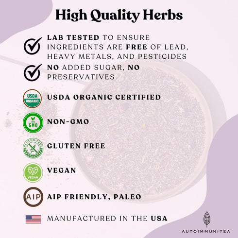 AutoimmuniTea AIP Stress Relief, Bedtime Blend for Restful Sleep, Calming Tea with Lavender, Tulsi, Passion Flower - 15