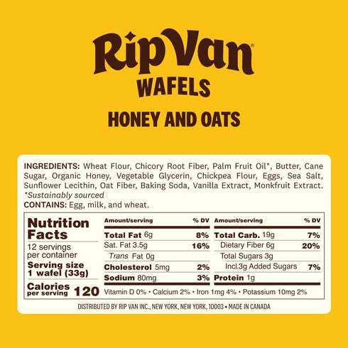 4.64 OZ RIP VAN WAFELS Honey & Oats Wafel Cookies