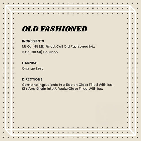 1 (33.8 Oz), Pack 3 Finest Call Premium Old Fashioned Drink Mix, Liter Bottle Fl