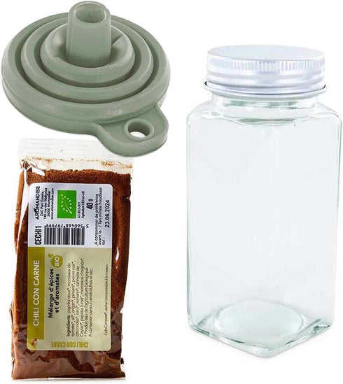 Aromandise Spice bottle + funnel + chili con carne spice mix 40 g
