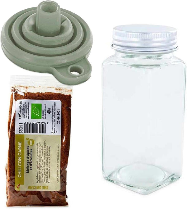 Aromandise Spice bottle + funnel + chili con carne spice mix 40 g
