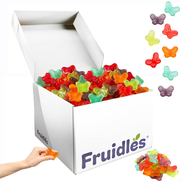 Fruidles Butterflies Mini Gummy Candy, Assorted Fruit Flavors, Allergy Friendly, Non-GMO, No