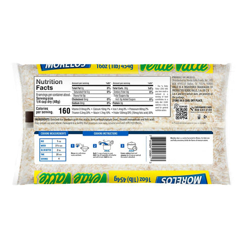 1lb (1 pack), Arroz Verde Valle Morelos Long Grain White Rice Bag Enriched Long Grain Mexican Rice, Dry Pantry Staple