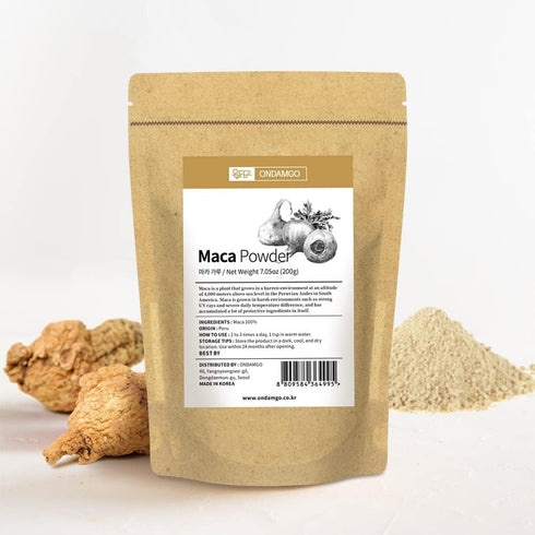 ONDAMGO 7.05 Maca Root Powder Ounces Fresh Harvest from Peru for Salad Smoothies, Baking, Energy, Breakfast, Tea (Maca