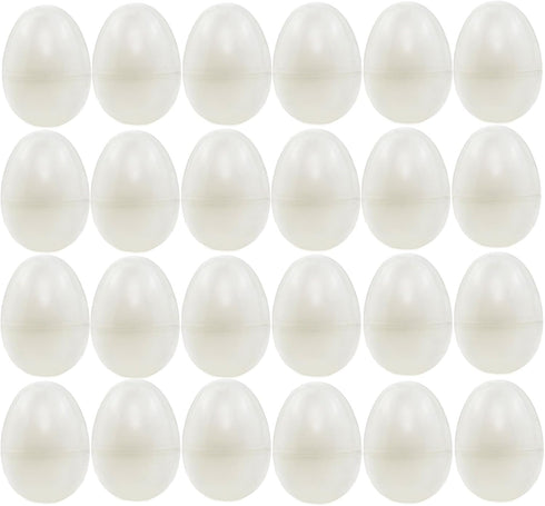 ONEINHE 24 Pcs White Plastic Easter Eggs, 2.36" Fillable Surprise Egg for Easter