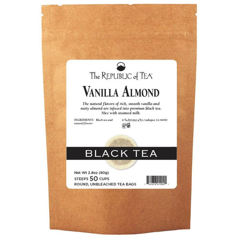 The Republic of Tea - Vanilla Almond Black Tea, 50 Tea Bags,