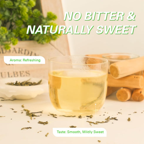 110+ CO2-Decaffeinated 228g /8oz WT WEETEE Organic Decaf Green Tea Loose Leaf, Cups, Made of Green Tea Leaves