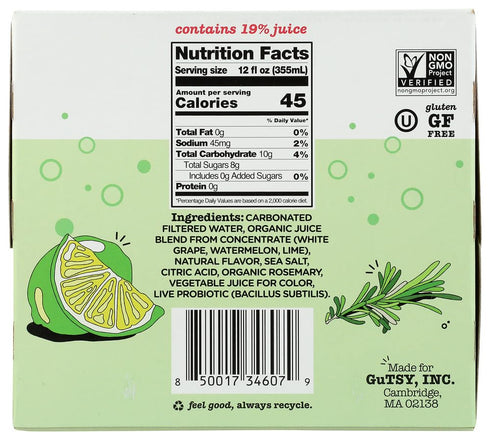 4pk, 12 Culture Pop Soda Watermelon Lime & Rosemary Sparkling Soda FZ