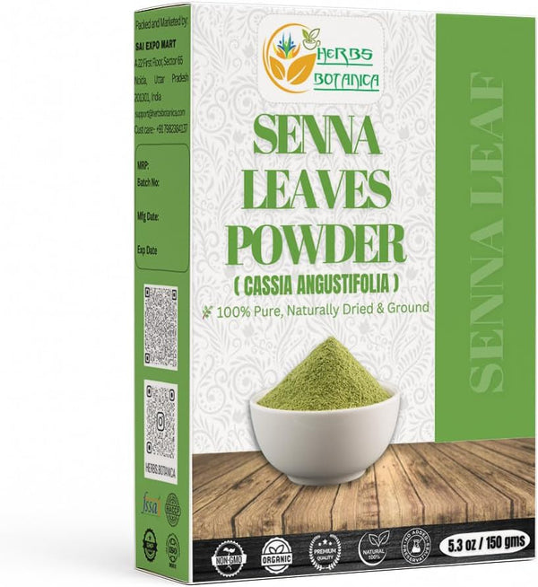 Herbs Botanica Senna Leaf Powder 100% Pure Senna Alexandrina Powder (Sana Makki)