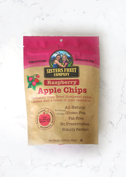 2.25 OZ Sisters Fruit Company, TRIO, Apple Chips, All Natural, Gluten-Free, Fat-Free (Contains THREE BAGS)